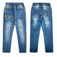 Embroidery Letter Jeans