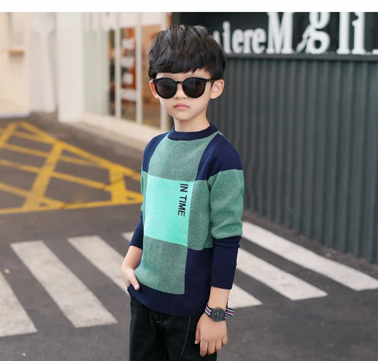 Boy's Round Collar Sweater