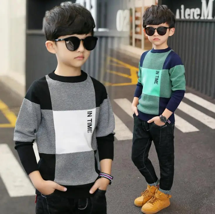 Boy's Round Collar Sweater